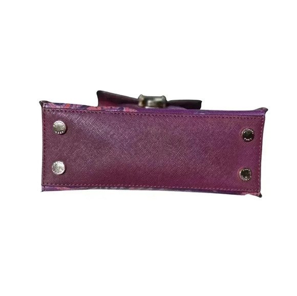 Michael Kors Bridgette Messenger Bag with Paisley Print Plum Purple - Picture 8 of 11